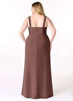 Azazie Denice Vestidos de damas de honor Vestido de Expresado de Gasa de Corte Recto con Plisado image10