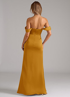 Azazie Johana Vestidos de damas de honor Vestido de Caramelo de Satén Elástico de Corte Sirena Convertible con Vestidos sin tirantes image4