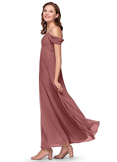 Azazie Kaitlynn Vestido de Flamenco de Gasa/ Chiffon de Acampanado con Vestidos sin tirantes image3