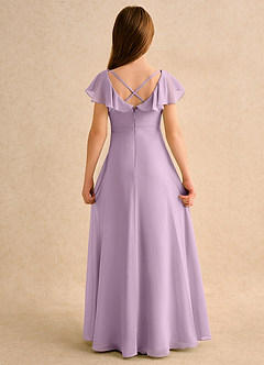 Azazie Nari Girls Formal Abiti da Ragazza di Fiori Abito A-Line in Chiffon con Maniche Glicine image7