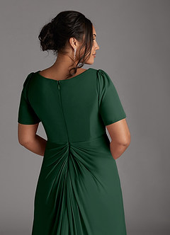 Azazie Bessie Kleider für die Brautmutter A-Linie Plissee Gittergewebe Kleid Dunkelgrün image10