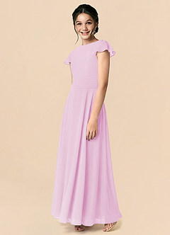 Azazie Payton Candy Pink A-Line Bow Chiffon Dress image4