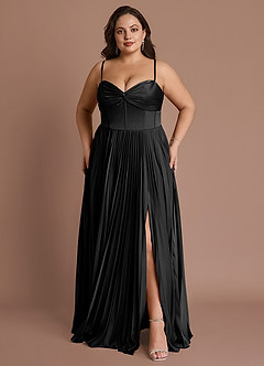 Styla Black Pleated Maxi Dress image11
