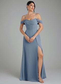 Azazie Cece Bridesmaid Dresses Twilight A-Line Off the Shoulder Chiffon Dress image1