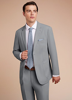 front Owen Gris Chaqueta de traje ligera a medida