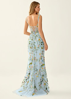 Posey Himmelblau Meerjungfrauen-Abendkleid aus Spitze image2