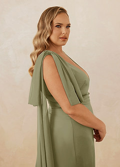 Christian Siriano Bridal for Azazie 1011 Brautjungfernkleider Meerjungfrau-Linie Schleifen Stretch-Satin Kleid Pistazie image18