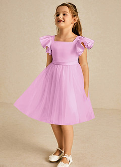 Azazie Kaeya Flower Girl Dresses Candy Pink A-Line Bow Tulle Dress image4