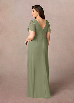 Azazie Marianne Mother of the Bride Dresses Pistachio Sheath V-Neck Pleated Chiffon Dress image9