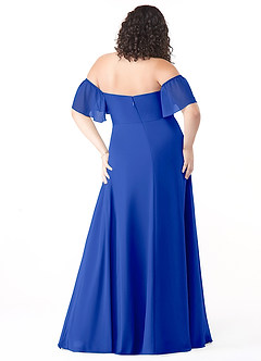 Azazie Sue Bridesmaid Dresses Royal Blue A-Line Off the Shoulder Chiffon Convertible Dress image8