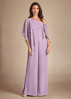 Azazie Halima Mother of the Bride Dresses Wisteria Jumpsuit/Pantsuit Side Slit Chiffon Dress image7