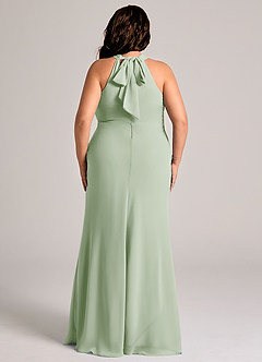 Azazie Doretta Brudtärnklänningar Klä av Sjöjungfru i Chiffong Plisserad Dusty Sage image7