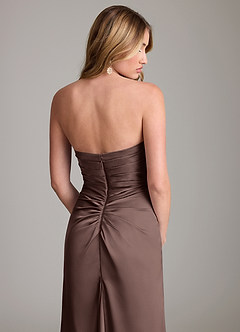 Azazie Lucille Bridesmaid Dresses Ganache Mermaid Strapless Stretch Satin Convertible Dress image7