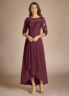 Azazie Marietta vestidos de madre de la novia Vestido de Cabernet de Encaje de Corte En A image4
