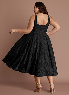 Amalie Black A-line Midi Dress image7