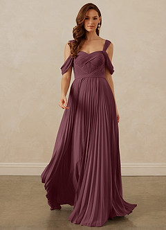Christian Siriano Bridal for Azazie 1013 Bridesmaid Dresses Sangria A-Line Off the Shoulder Chiffon Dress image9
