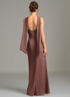 Azazie Cassiana Bridesmaid Dresses Espresso Mermaid Pleated Chiffon Dress image5