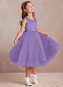 Azazie Marlee Final Sale Agave A-Line Pleated Matte Satin Dress image1