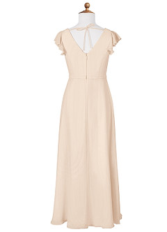 Azazie Claudine Junior White Alabaster A-Line Pleated Chiffon Dress image6