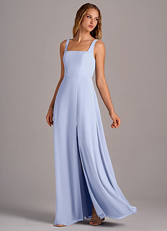 Azazie Debra Bridesmaid Dresses Ice A-Line with Pockets Chiffon Convertible Dress image2