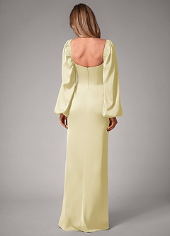Azazie Sonata Final Sale Dusty Sage Sheath Long Sleeve Stretch Satin Convertible Dress image2