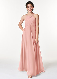 Azazie Ginger Junior Klä av A-Line i Chiffong Plisserad image4