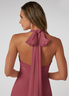 Azazie Fifi Robes de demoiselle d'honneur Robe Trapèze Convertible en Mousseline de soie Sans bretelles Merlot image4