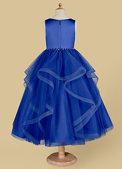 Azazie Sofia Flower Girl Dresses Royal Blue A-Line Beaded Tulle Dress image6