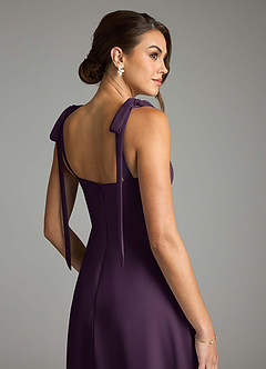 Azazie Debra Bridesmaid Dresses Plum A-Line with Pockets Chiffon Convertible Dress image9