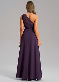 Azazie Phaedra Bridesmaid Dresses Plum A-Line One Shoulder Chiffon Dress image10