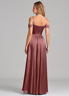 Azazie Raisa Abiti da Damigella Abito A-Line in Raso Elasticizzato a Spalla Scoperta Ametista image6