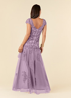 Azazie Romy vestidos de madre de la novia Vestido de Glicinia de Tul de Sirena con Cuello en V Lentejuelas image3