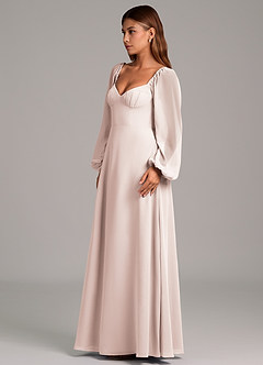 Azazie Annistyn Brudtärnklänningar Klänning av A-Linje i Chiffong Långärmad Rosenblad image6