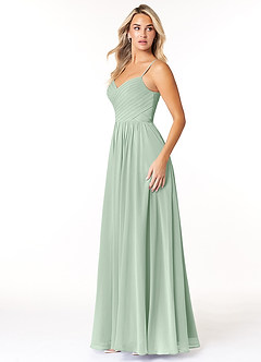 Azazie Lisbon At-home Try On Dresses Agave A-Line Sweetheart Neckline Chiffon Dress image4