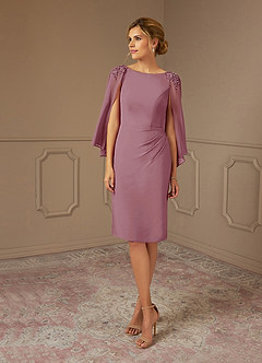 Azazie Carmela Mother of the Bride Dresses Vintage Mauve Sheath Lace Chiffon Dress image2