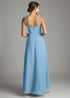 Azazie Debra Bridesmaid Dresses Steel Blue A-Line with Pockets Chiffon Convertible Dress image6
