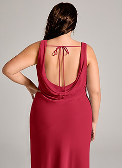 Azazie Rylina Robes de demoiselle d'honneur Robe Sirène en Mousseline de soie Plissée Écarlate image12