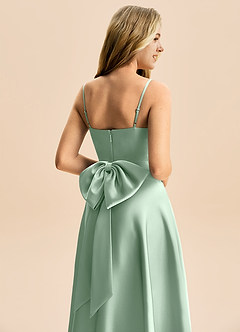 Azazie Rumi Junior Klä av A-Line i Stretch Satin Plisserad image6