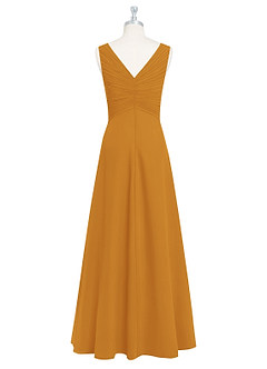 Azazie Flora Bridesmaid Dresses Butterscotch A-Line Pleated Chiffon Dress image8