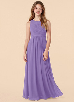 Azazie Skyla Junior Tahiti A-Line Pleated Chiffon Dress image1