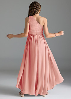 Azazie Mathilda Junior Rosette A-Line Pleated Chiffon Dress image2
