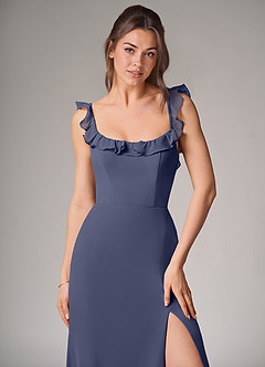 Azazie Callie Bridesmaid Dresses Stormy Mermaid Side Slit Chiffon Convertible Dress image5