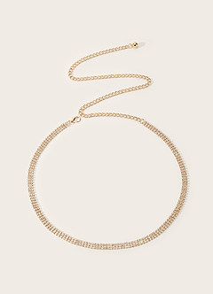 front Rhinestone Chain Belt