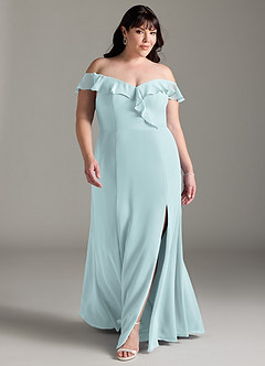 Azazie Sophie Bridesmaid Dresses Mist A-Line Off the Shoulder Chiffon Convertible Dress image6