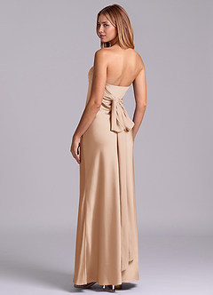 Azazie Ailanie Brudtärnklänningar Klä av Tubklänning i Stretch Satin Axelbandslös Engelsk Ros image2