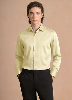 front Julian Lemon Sorbet Stretch Satin Dress Shirt