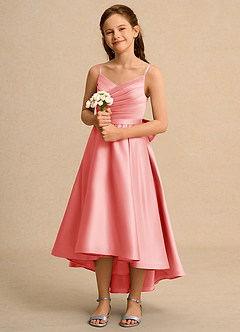 Azazie Sweets Junior Formal Flower Girl Klänningar Klä A-Line i Matt satäng Plisserad image1