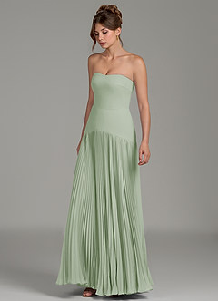 Azazie Yuliana Bridesmaid Dresses Dusty Sage A-Line Strapless Chiffon Dress image5