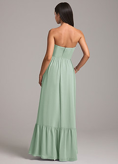 Azazie Kailee Bridesmaid Dresses Agave A-Line with Pockets Chiffon Dress image6