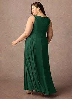 Azazie Galvan Mother of the Bride Dresses Dark Green A-Line Sequins Chiffon Dress image11